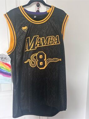 Mamba #8 Black & Gold Basketball Jersey